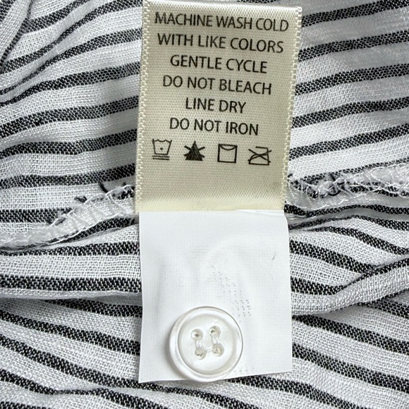 Max Studio Oversized Black and White Striped Blouse - Picture 9 of 9